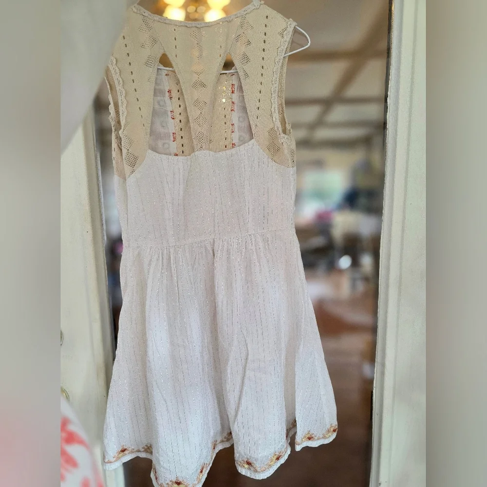 Free People Embroidered Boho Aztec Sleeveless Tank Dress Xs 2 - Picture 4 of 4